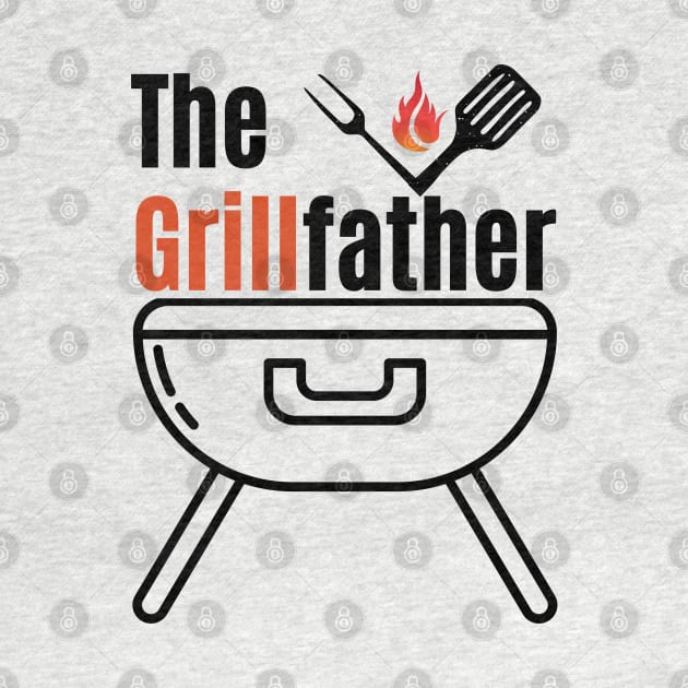 The Grillfather, Funny Grilling Chef Dad Father's Day by Motistry